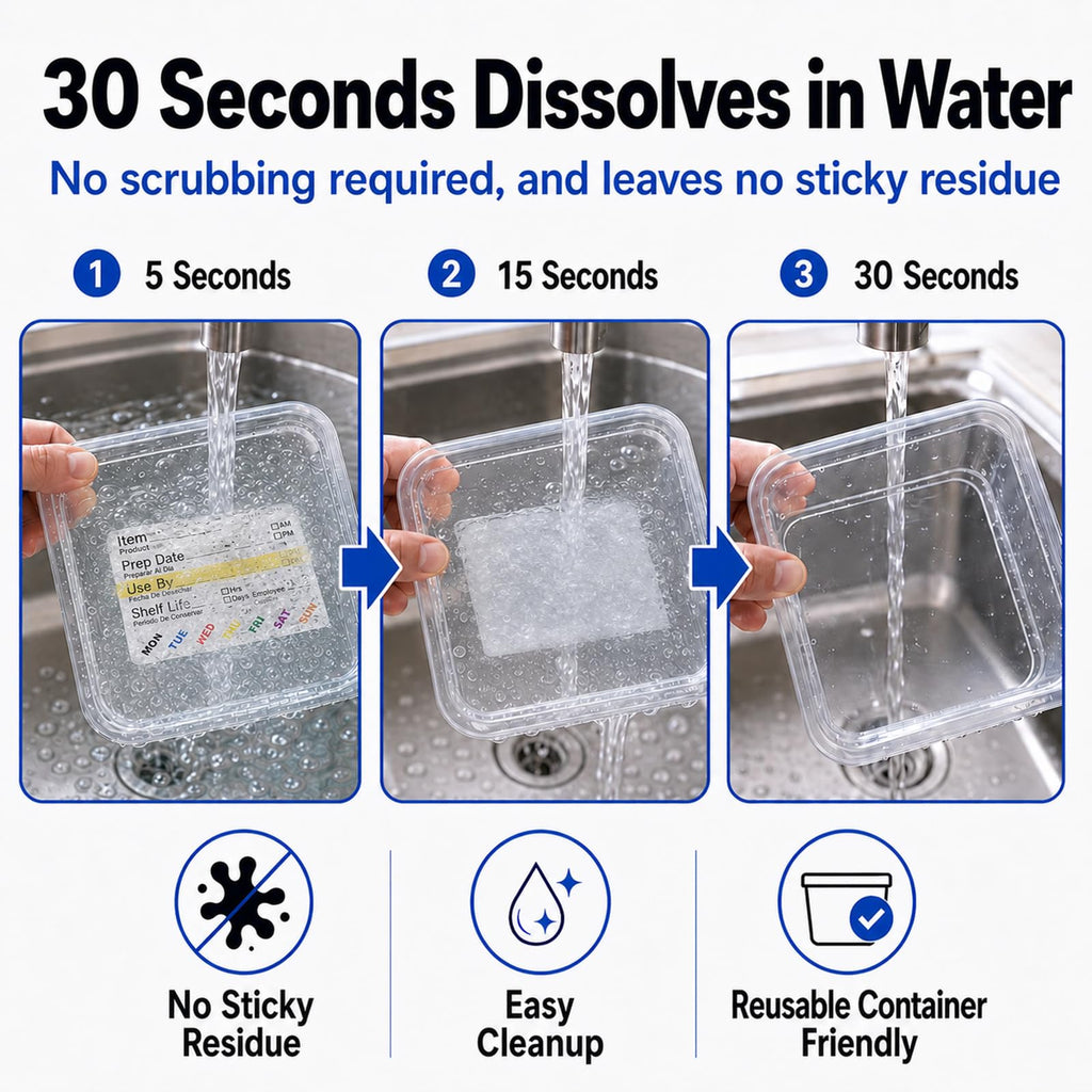 Dissolvable Food Rotation Labels 2"×3" Shelf Life Stickers 300 PCS