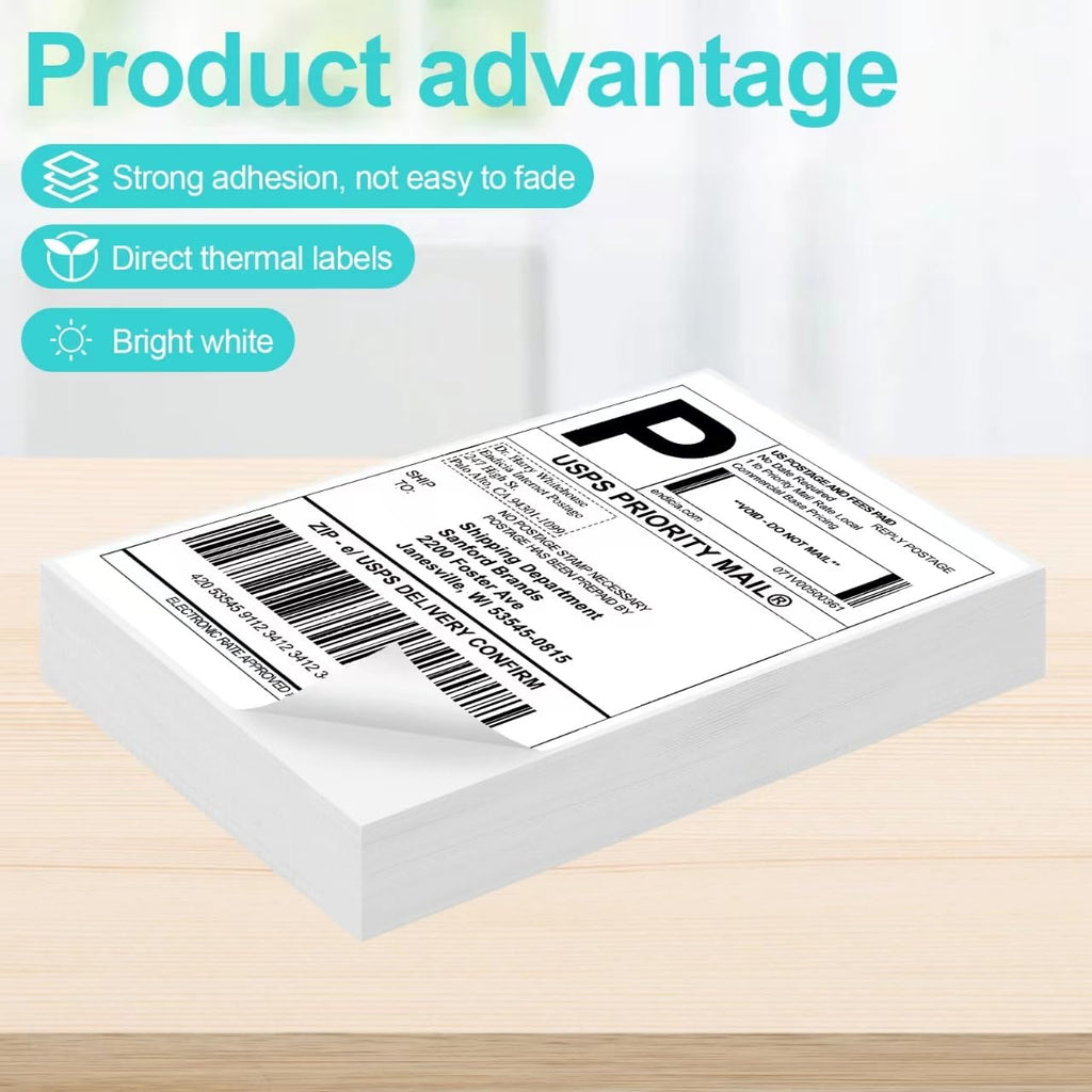 Joyberg 4x6 Thermal Labels - Strong Adhesive, White Thermal Printer Paper 240 Labels