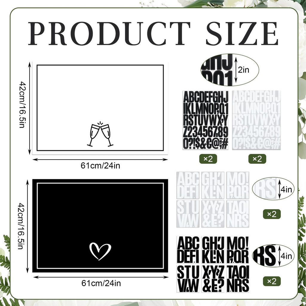 Briwooody 2 Pack 24x16 Inch Bottle Service Sign with Letter Stickers Props
