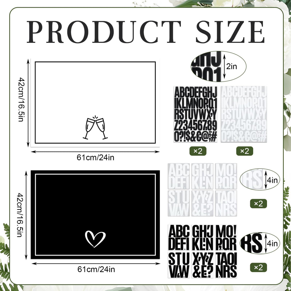 Briwooody 2 Pack 24x16 Inch Bottle Service Sign with Letter Stickers Props