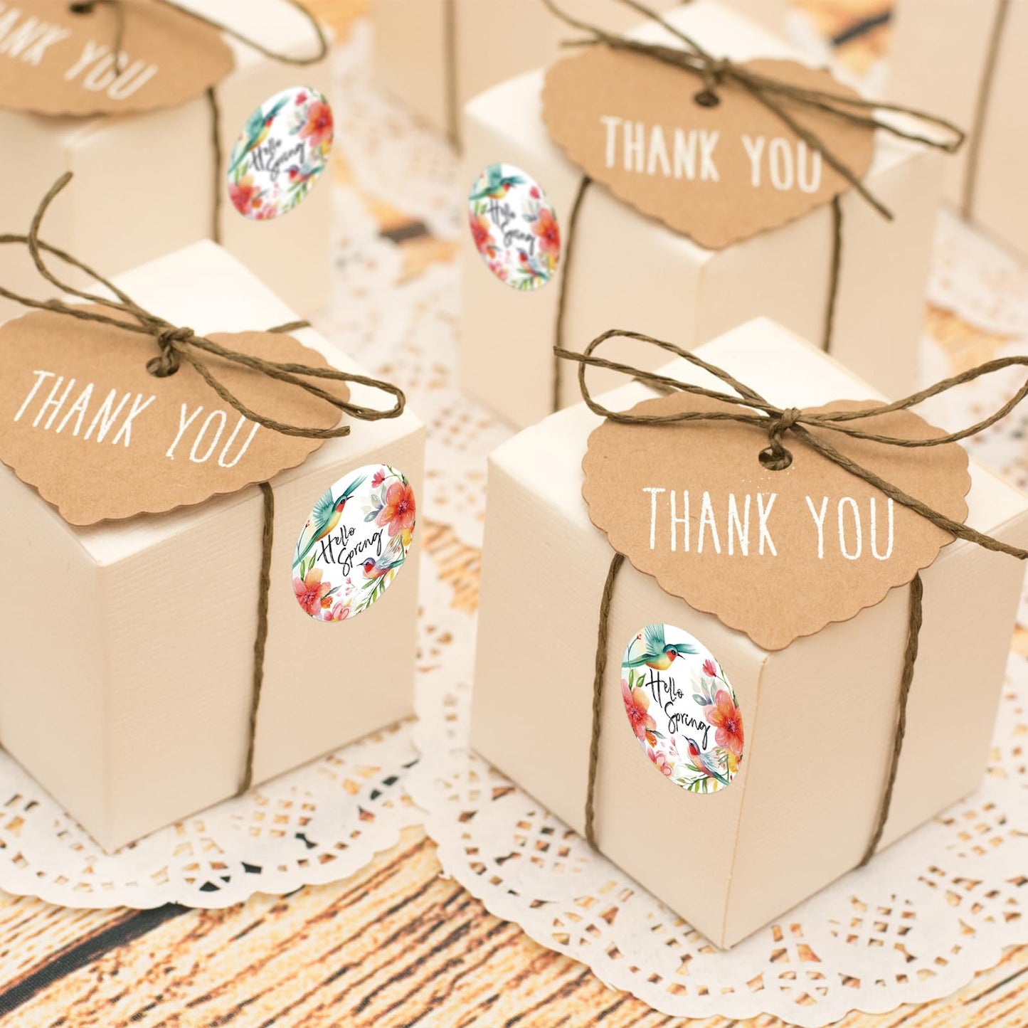 Heyfibro 500 PCS 1.5 Inch Hello Spring Stickers Roll for Adults, Gift Packing, Cards, Candy Bags, Envelopes, Party Supplies(Bird)