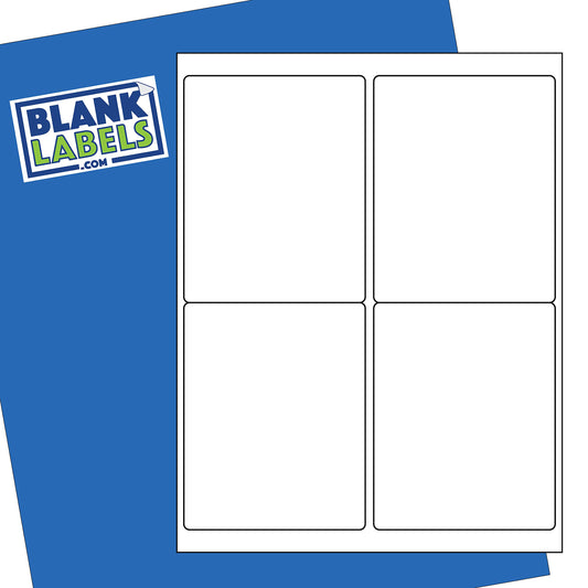 Shipping Labels (Stamps.com SDC-4650) from Blank Labels - 4” x 5” - 4 Labels Per Sheet - Permanent White Matte - Inkjet and Laser Guaranteed - Easy to Peel - Made in USA - 50 Sheets - 200 Labels