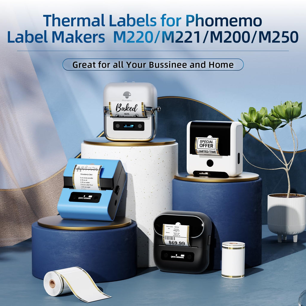 Phomemo Thermal Sticker Label Paper & Phomemo Thermal Labels for M220/M200/M221