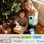 Phomemo D30 Label Maker with Christmas Pattern Tapes, Gold, Snow Mix Color Sticker Thermal Paper Self-Adhesive Label Tape, 14 x 50mm (1/2" x 17/8") 160 Tapes/Roll, 3-Roll