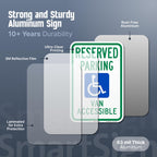 SmartSign 18 x 12 inch “Reserved Parking - Van Accessible” Handicapped Parking Metal Sign, 63 mil Aluminum, 3M Laminated Engineer Grade Reflective Material, Green, Blue and White, Made in USA EG Reflective Aluminum