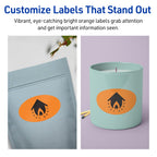 Avery Printable Oval Labels, Sure Feed Technology, 2" x 3-1/3", Bright Orange Labels, Print-to-The-Edge, Laser/Inkjet Printable, 320 Total, Great for Soaps and Candles 320 labels
