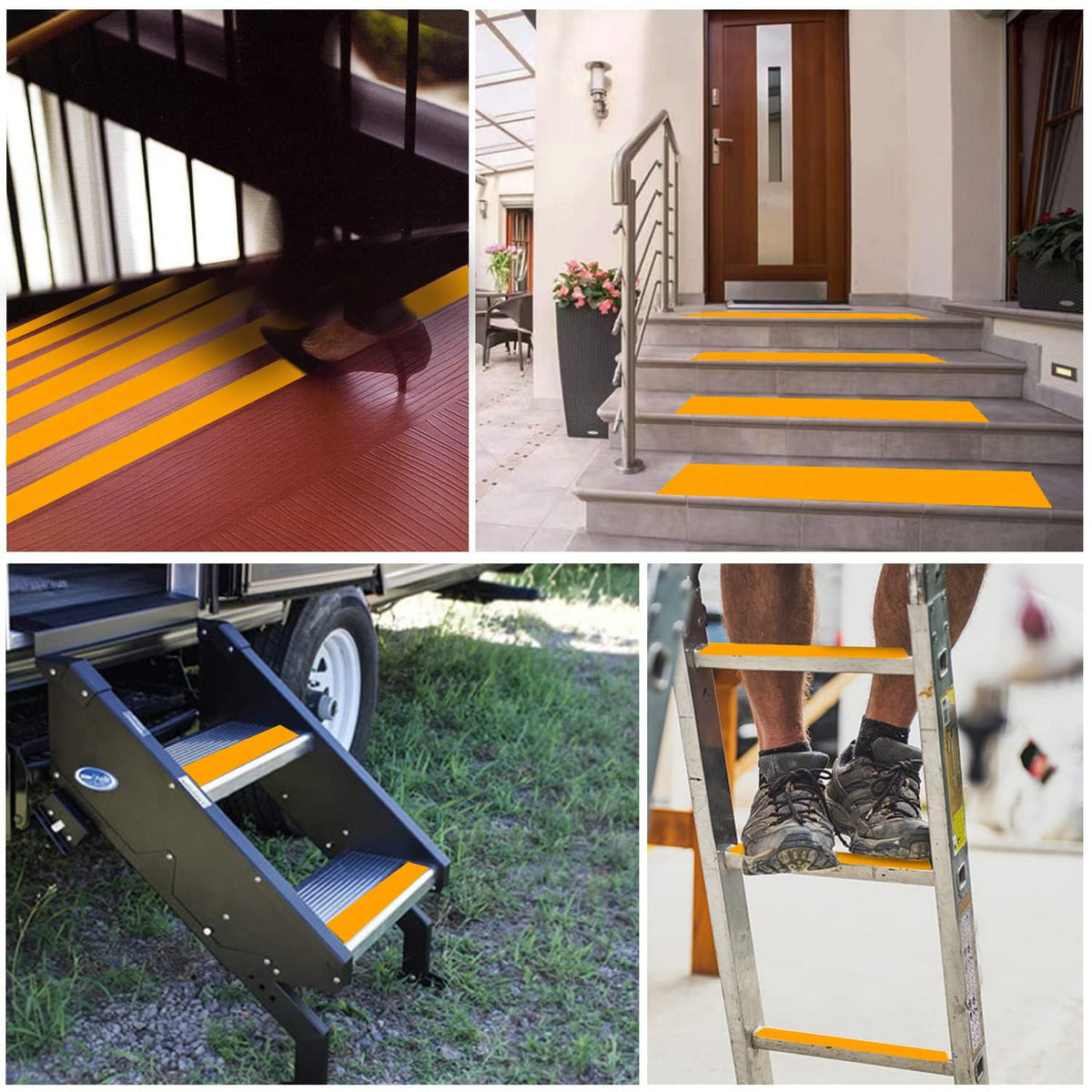 Anti Slip Tape with Bright Yellow Grip Stripes 2 Inch x 33 Feet Waterproof Hazard Caution Warning Tape for Outdoor Stairs, Step Treads, Ramp, Skateboard