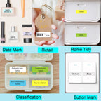 White Label Print Paper 15mmx30mm (0.59" X 1.18"), 230 Labels/Roll Thermal Stickers Waterproof Self-Adhesive Multipurpose Labeling Tape Household Storage Labels White