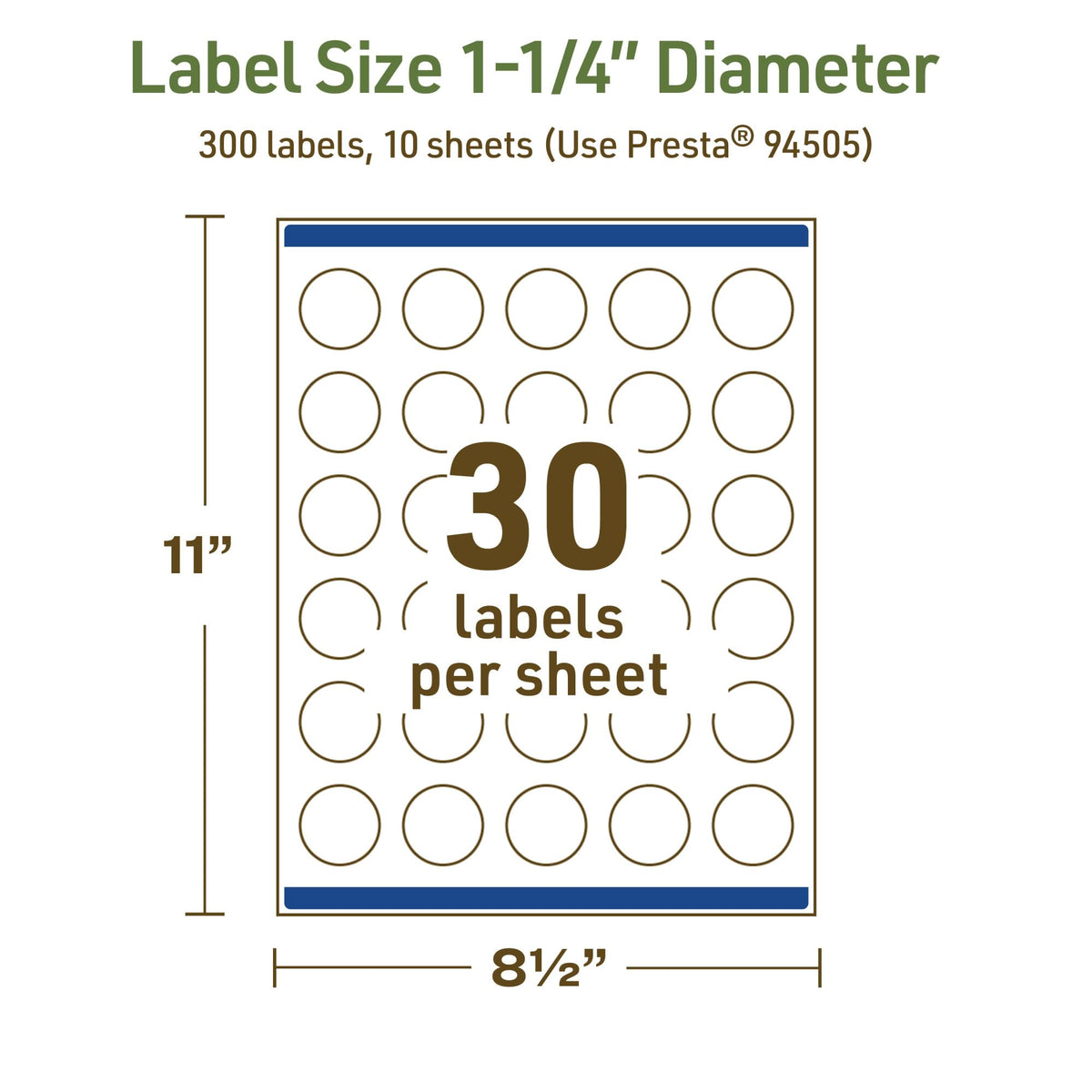 Avery Dissolvable Round Labels, Sure Feed Technology, 1.25" Diameter, Matte White, Print-to-The-Edge, Laser/Inkjet Printable, 300 Labels Total