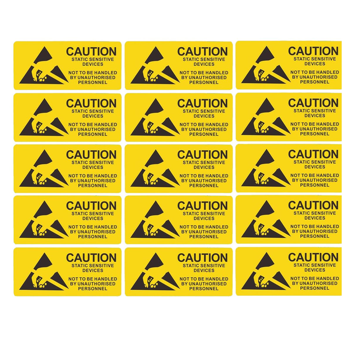 500PCS ESD Caution Labels for Electrostatic Sensitive Devices – Anti-Static Warning Stickers, Durable Adhesive Industrial Safety Decals for Electronics, Lab & Manufacturing Use