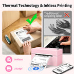 Bluetooth Thermal Label Printer,4x6 Shipping Label Printer Pink
