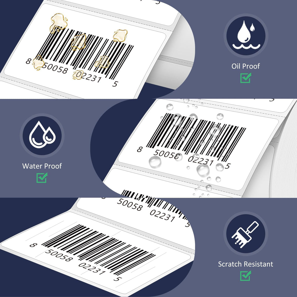 LLIKED 2.25" x 1.25" Direct Thermal Labels, 1000 Barcode Address Labels 2.25"x1.25"-1 Roll