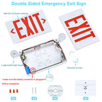 Gruenlich Exit Sign with Emergency Light, Battery Backup, 1 Pack 1-Pack