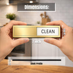 Premium Stainless Steel Clean Dirty Magnet for Dishwasher - Universal Dishwasher Clean Dirty Magnet for All Kitchen Appliances | Smooth Glide & Anti-Rust Frame (7 x 1.6 Inches) (Gold) Gold