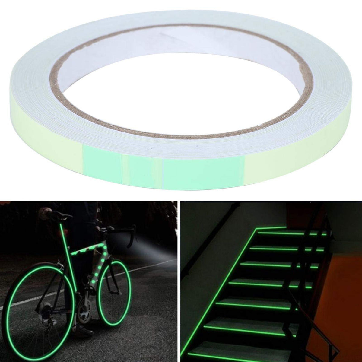 Oumefar Green Luminous Tape, in The Dark Tape 0.4Inch x 33Ft Luminous Tape Sticker Self-Adhesive Luminous Warning Tape Fluorescent Tape for Night Decorations, Outdoor