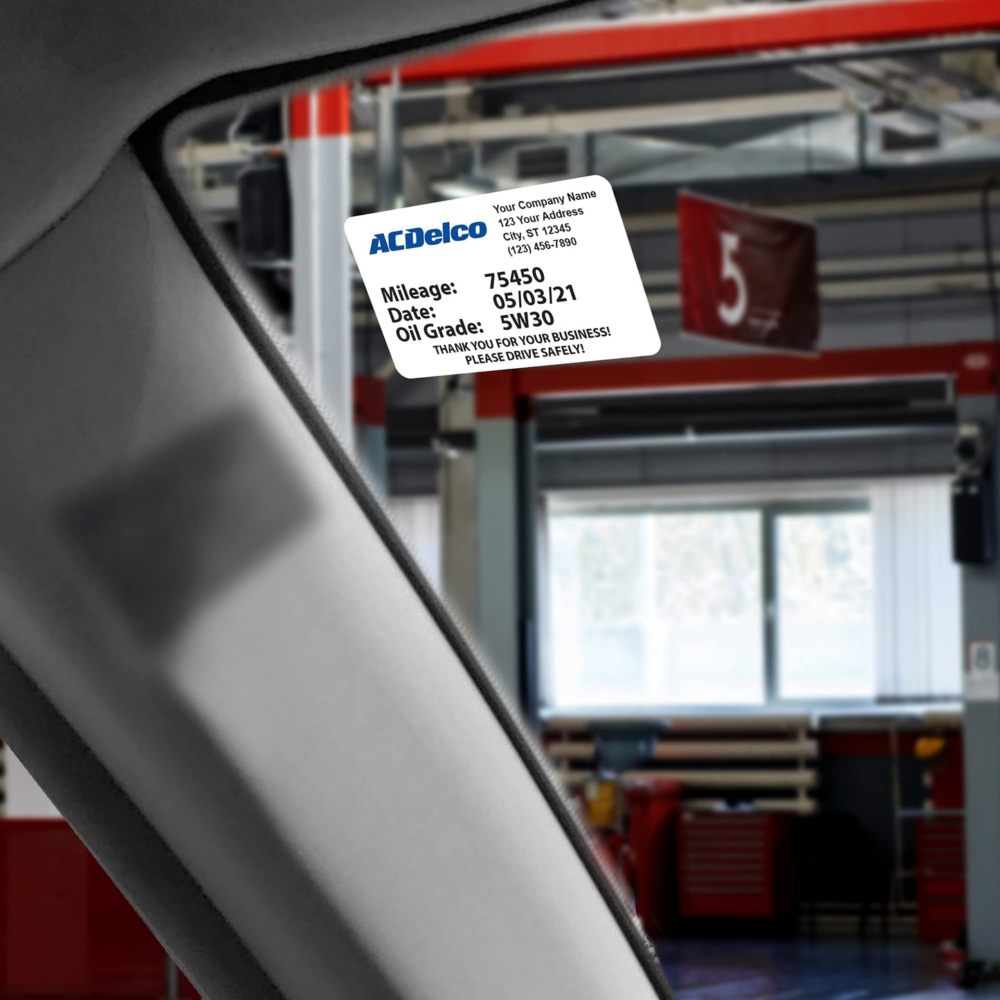 Service Reminder Refill Labels with AC Delco Logo, Indy Print Refill Stickers 500 Count