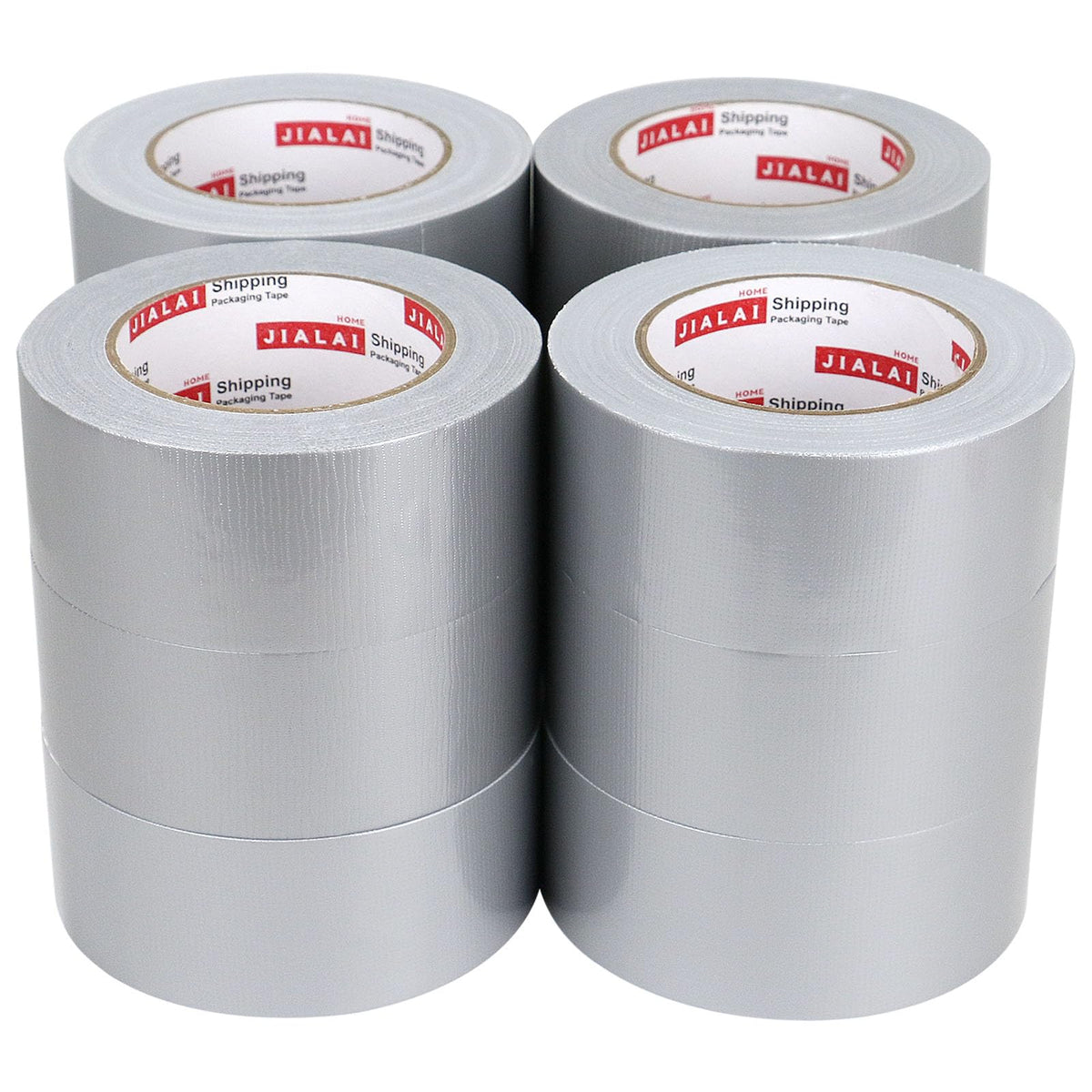 JIALAI HOME Duct Tape Heavy Duty Silver - 12 Roll Multi Pack - 30 Yards x 2 Inch - Strong, Flexible, Waterproof and Tear by Hand - for Home Use, Do-It-Yourself Projects and Repairs