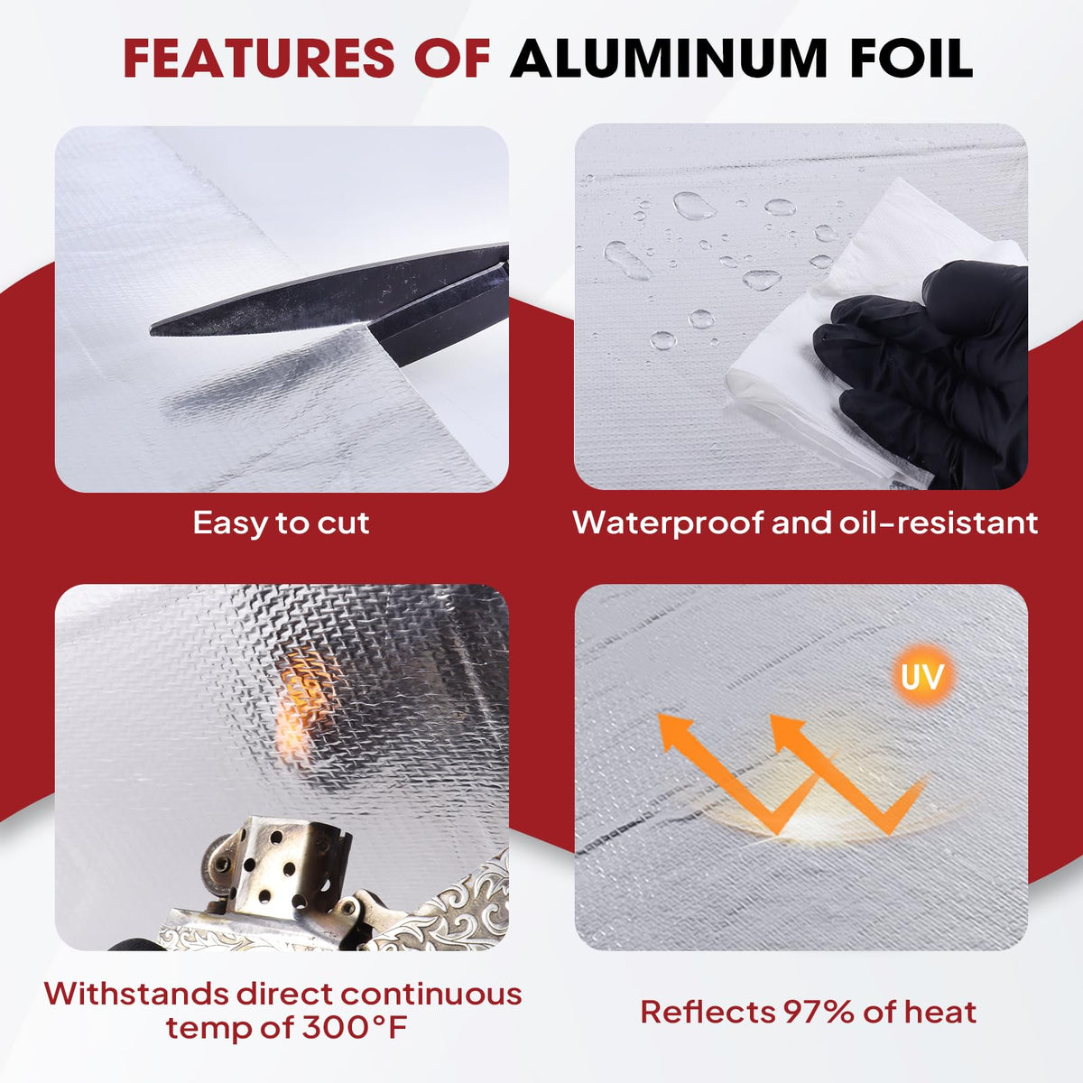Heat Shield Aluminum Foil Faced Mat 2300℉ Ceramic Fiber Barrier Insulation Thermal Shield Material Sheet Protection from High Temperature (Self-Adhesive, 78mil-20" x 24") 78mil-20" x 24" Self-Adhesive