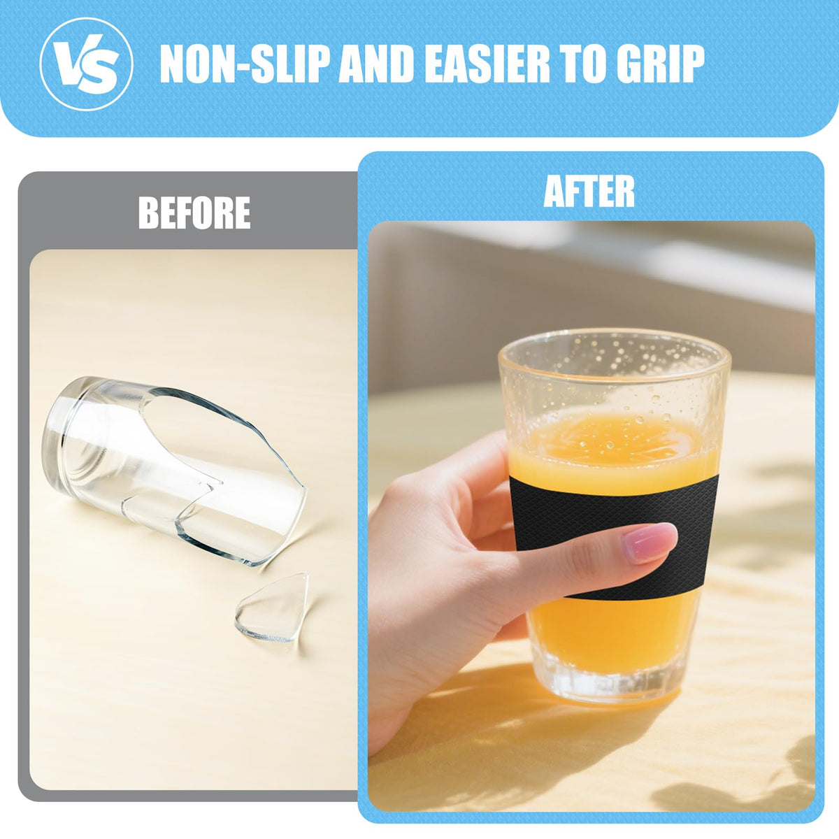 Rubber Grip Tape - Anti Slip Rubber Tape with High-Friction Texture, Waterproof Adhesive Grip Tape for Handles & Contact Surfaces, Durable Rubber Handle Grip (1 in x 10 Ft, Black) 1 In x 10 Ft
