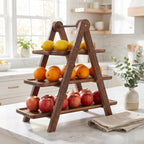 CALLARON Wooden Three-Tier Tray Storage Rack Brown