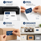 DeBaio Printable Sticker Paper for Inkjet Printer, 100 Sheets 11"x8.5'' Matte Sticker Printer Paper Full Sheet Labels for Laser/Inkjet Printers, Letter Size, Strong Adhesive 11"*8.5"