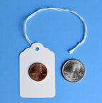 500 White Merchandise Tags with String Attached, 2 1/4" x 1 7/16" 500