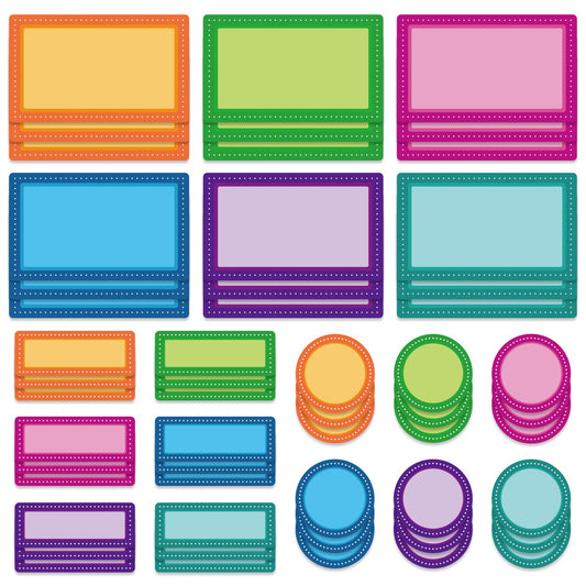 Whaline 54Pcs Dry Erase Magnetic Labels Back to School Magnetic Name Tags 6 Colors 3 Sizes Shapes Round Rectangle Magnetic Label Stickers for Whiteboard, Refrigerator, Locker, Classroom, Office, Home