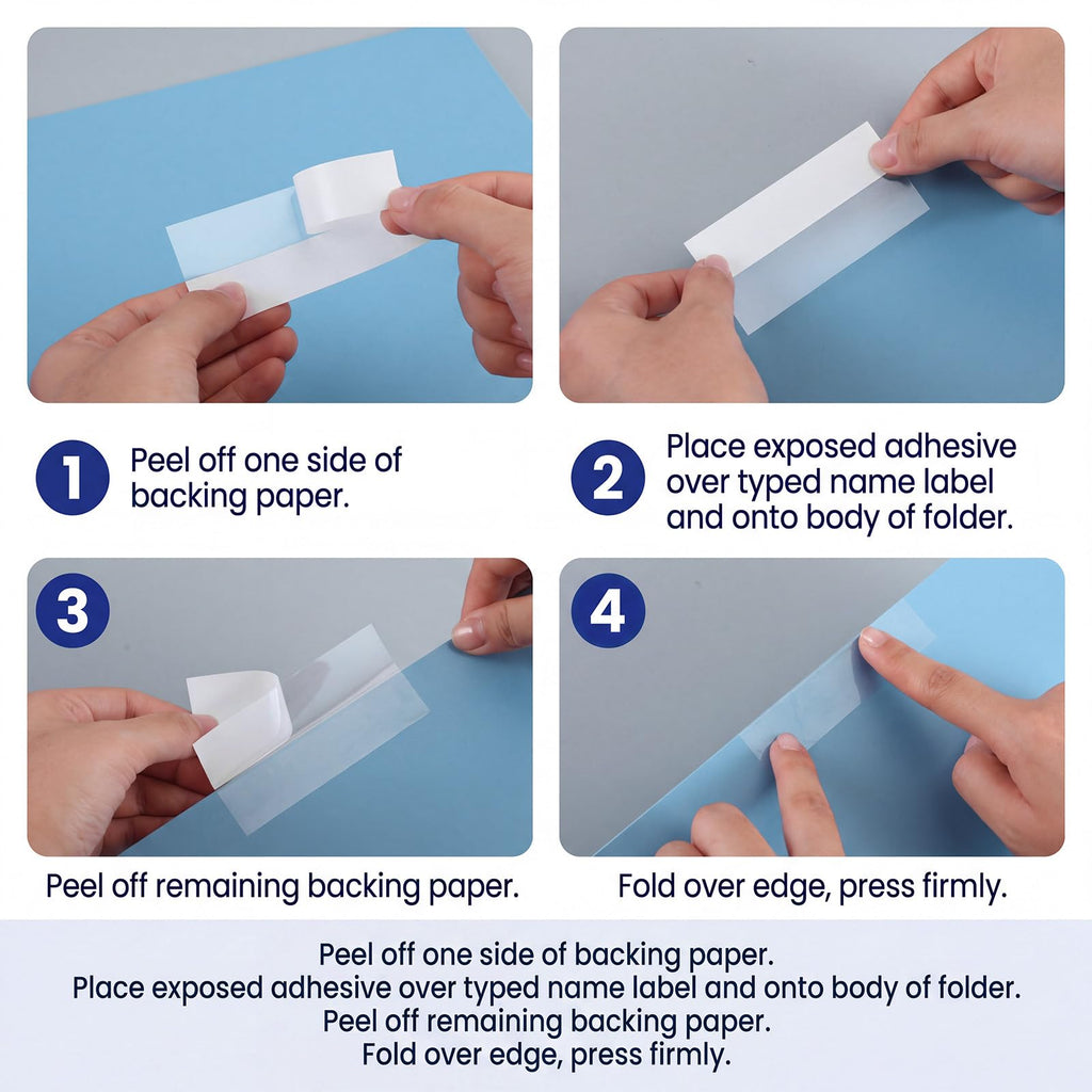 MotiMind 200 Pack File Folder Clear Label Protectors, 3-1/2"w X 1-3/4"h