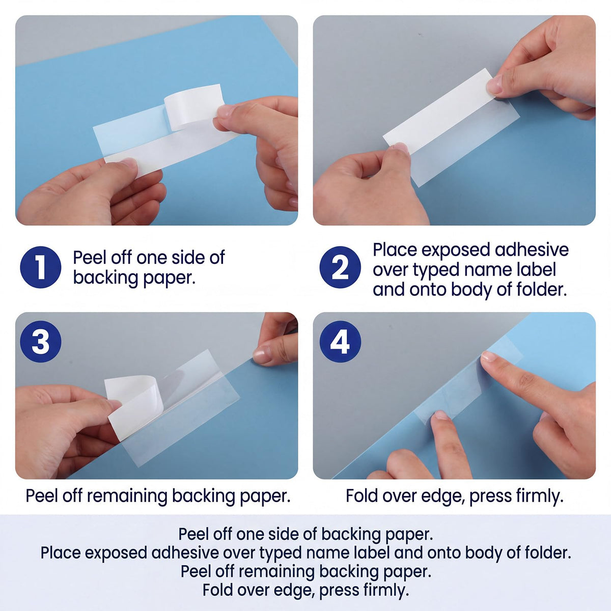 MotiMind 200 Pack File Folder Clear Label Protectors, 3-1/2"w X 1-3/4"h