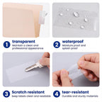 MotiMind 200 Pack File Folder Clear Label Protectors, 3-1/2"w X 1-3/4"h