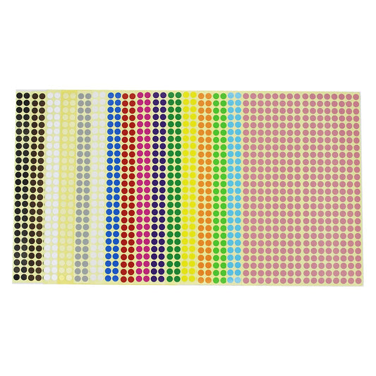 6656 PCS 1/4"(6mm) Round Circle Dot Sticker Labels in 16 Colors for Easy Storage,Office Usage,Student Classroom Usage,Kid's Early Education Tools,Artistic Creation,etc 6656