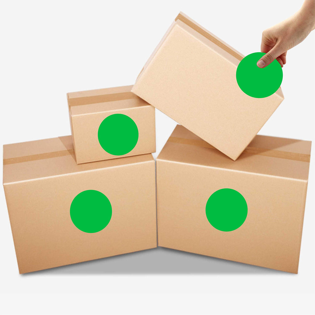 3 Inch Round Permanent Color-Code Dot Sticker, Green Color Coding Label 1 Roll-500PCS