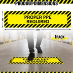 Mifoci 1 Pack Proper Ppe Required Floor Sign Stickers, 6" x 24" Proper Ppe Reouired