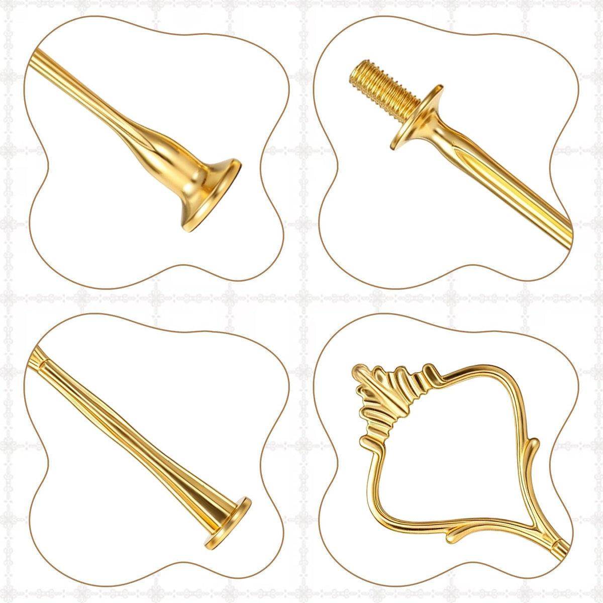 5 Sets 2 Tier Cake Stand Hardware, Tiered Tray Hardware Kit