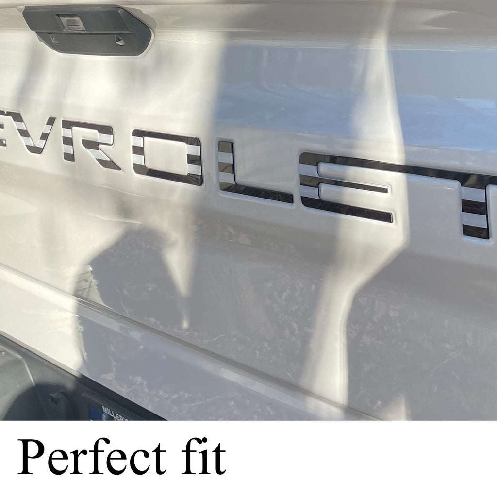 Tailgate Insert Letters Compatible with 2019 2020 2021 2022 2023 3D Emblems with Strong 3-m Adhesive Black American Flag, xflhgq3