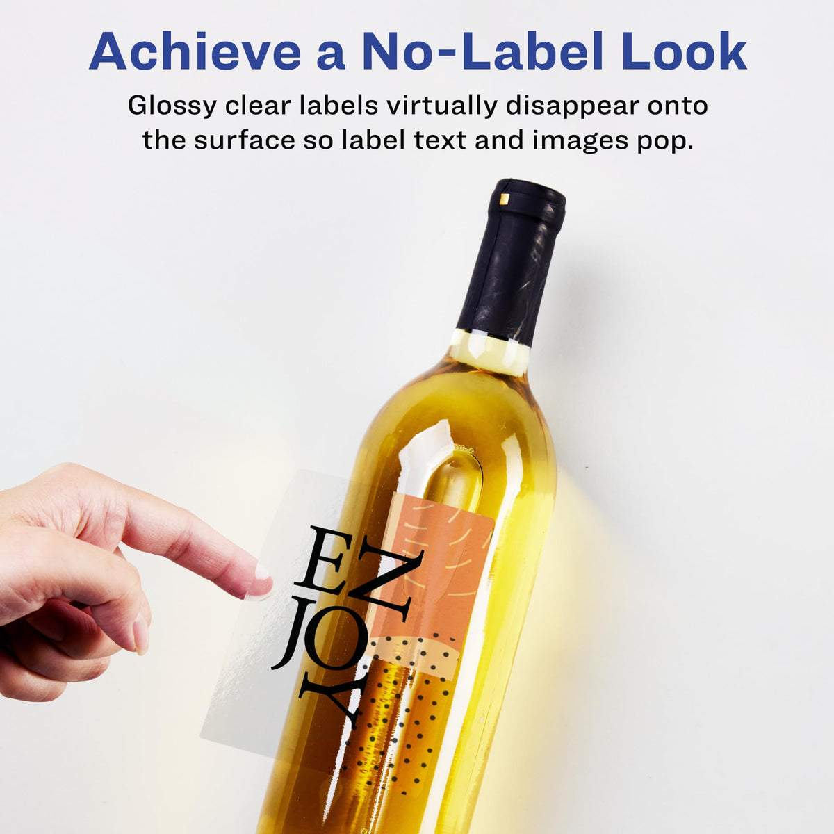 Avery® Glossy Clear Rectangle Labels, Sure Feed® Technology, 4.75" x 7.75", 20 Glossy Clear Labels, Print-to-The-Edge, Laser/Inkjet Printable 20 labels