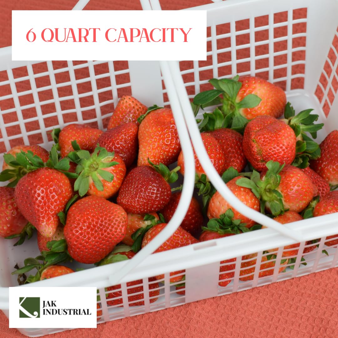 6-Quart Plastic Garden Harvest Baskets with Handles, 6 Pack