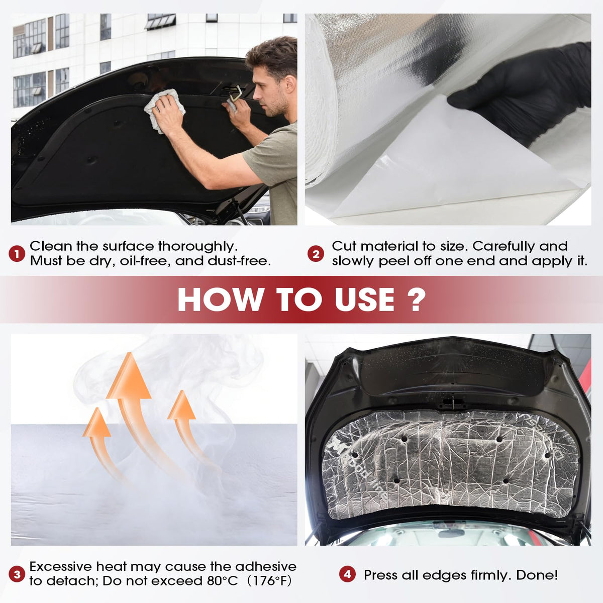Heat Shield Aluminum Foil Faced Mat 2300℉ Ceramic Fiber Barrier Insulation Thermal Shield Material Sheet Protection from High Temperature (Self-Adhesive, 78mil-20" x 24") 78mil-20" x 24" Self-Adhesive
