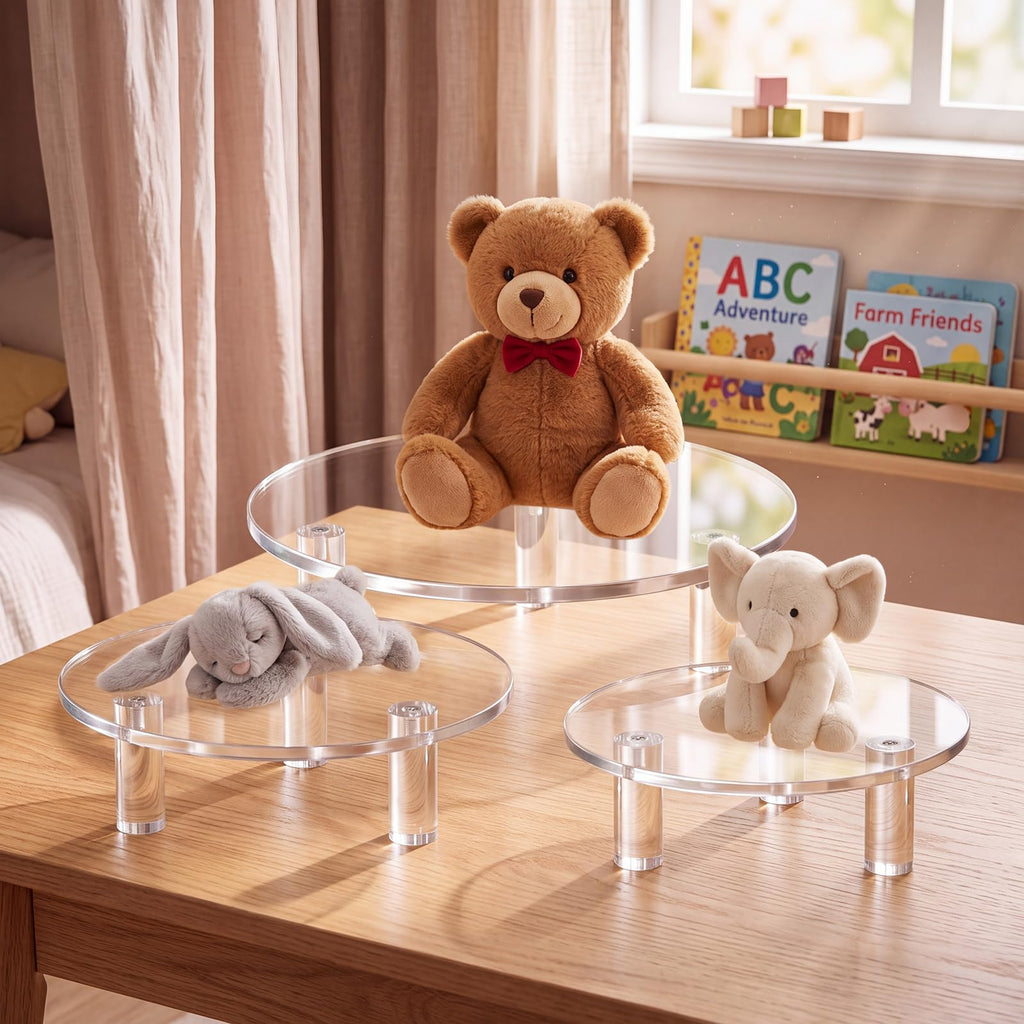 Lineshading 3 Pcs Round Acrylic Display Riser Clear (9'', 11'', 13'') 9'',11'',13''