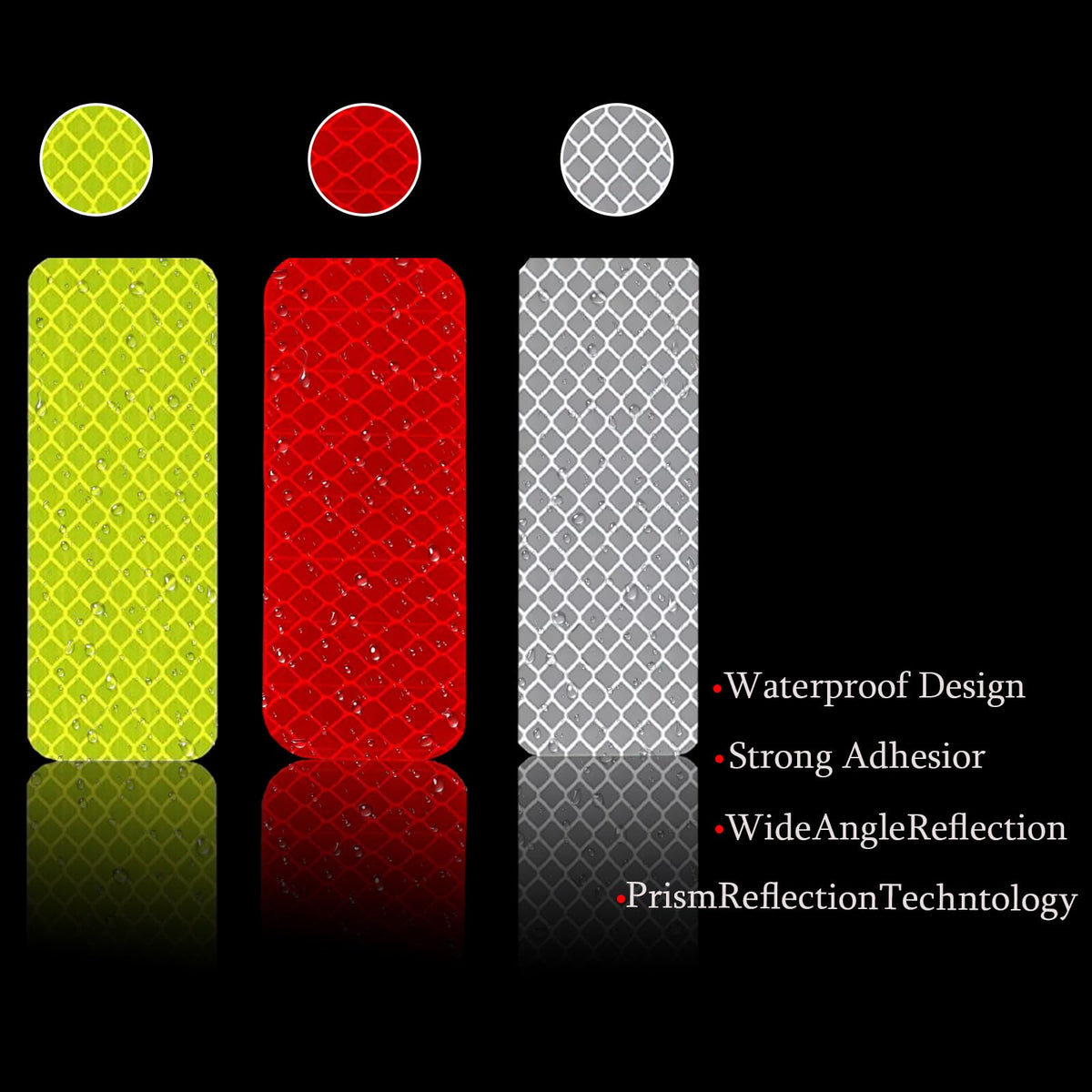 Reflective Stickers - 90 PCS High Visibility Reflective Tape Waterproof Strips Bulk Safety Warning Tape for Car Motorcycle Bike Trailer Helmet Mailboxes & More, 1.18 x 3.15 Inch