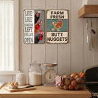 2PCS Chicken Coop Decor, Farmhouse Chicken Signs with Construction, Rustic Chicken Decorations for Outdoor Coops, Set of Two Chicken Coop Signs Measuring 20x30cm