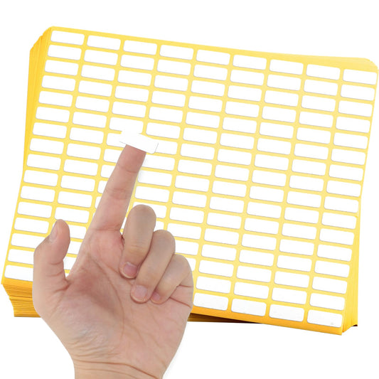 Pack of 6480, 45 Sheet White Rectangle Labels Small Blank Stickers Self Adhesive Writable Stickers for Office Home DIY Craft Supplies 0.3 x 0.8 Inch