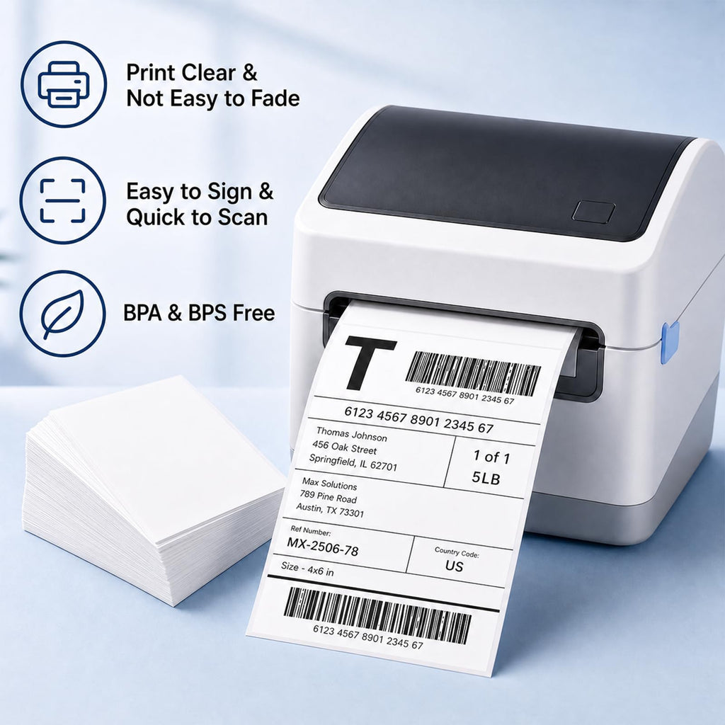 4x6 Direct Thermal Shipping Labels, Compatible with Thermal Printers, for Shipping, Mailing, Small Business (200) 200