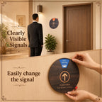 Chunful 6 Pcs 8" Large Office Door Sign 8 Status Options Wheel, Wood Color