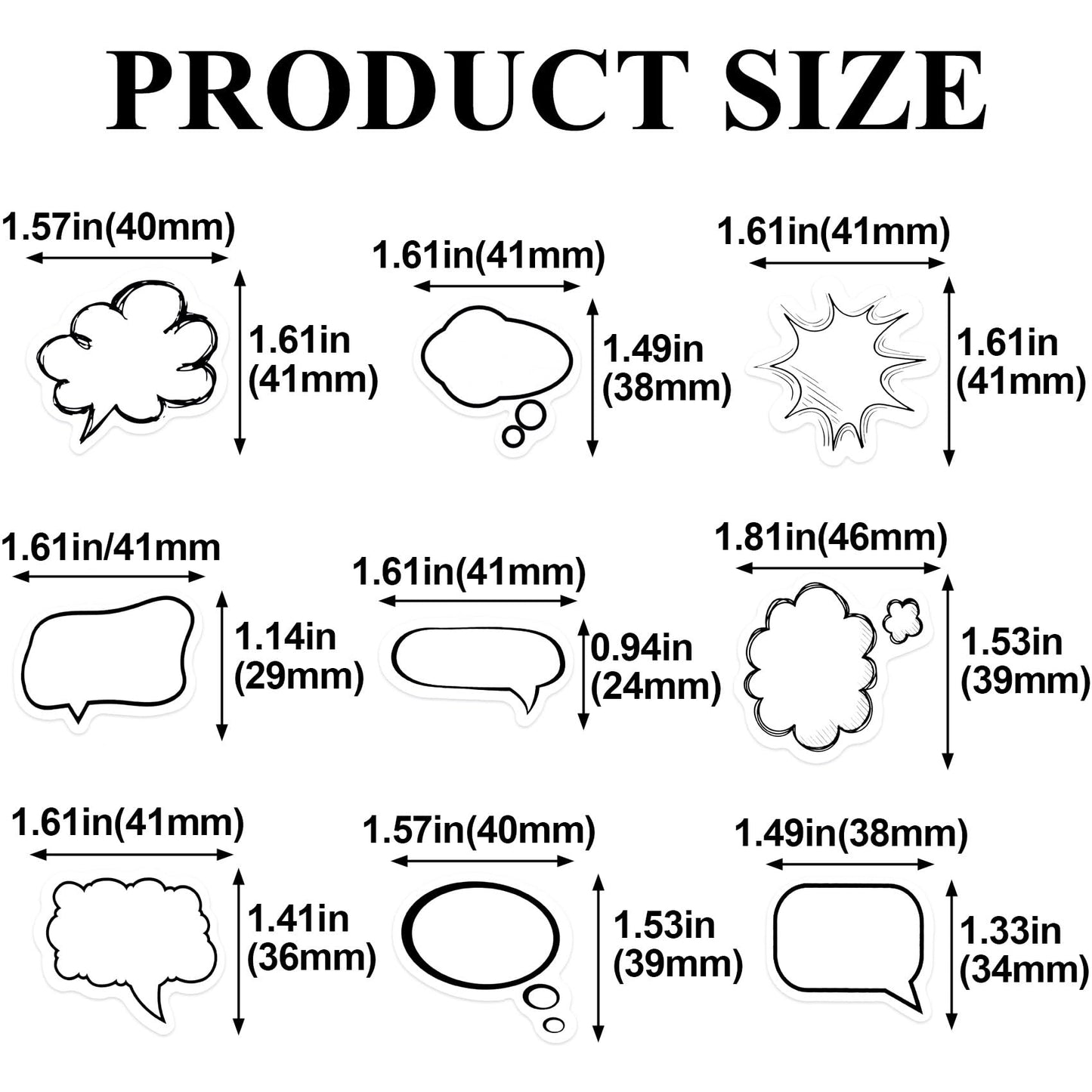 90 PCS Dialog Box Paper Stickers, Black White Adhesive Label Stickers Cute Decoration for DIY Scrapbooking, Planners, Calendar, Photo Album, Diary, Laptop, Crafts