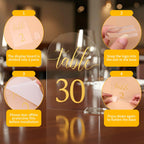 Kifmurase 30 Sets Gold Wedding Table Numbers Clear Number Display Stand