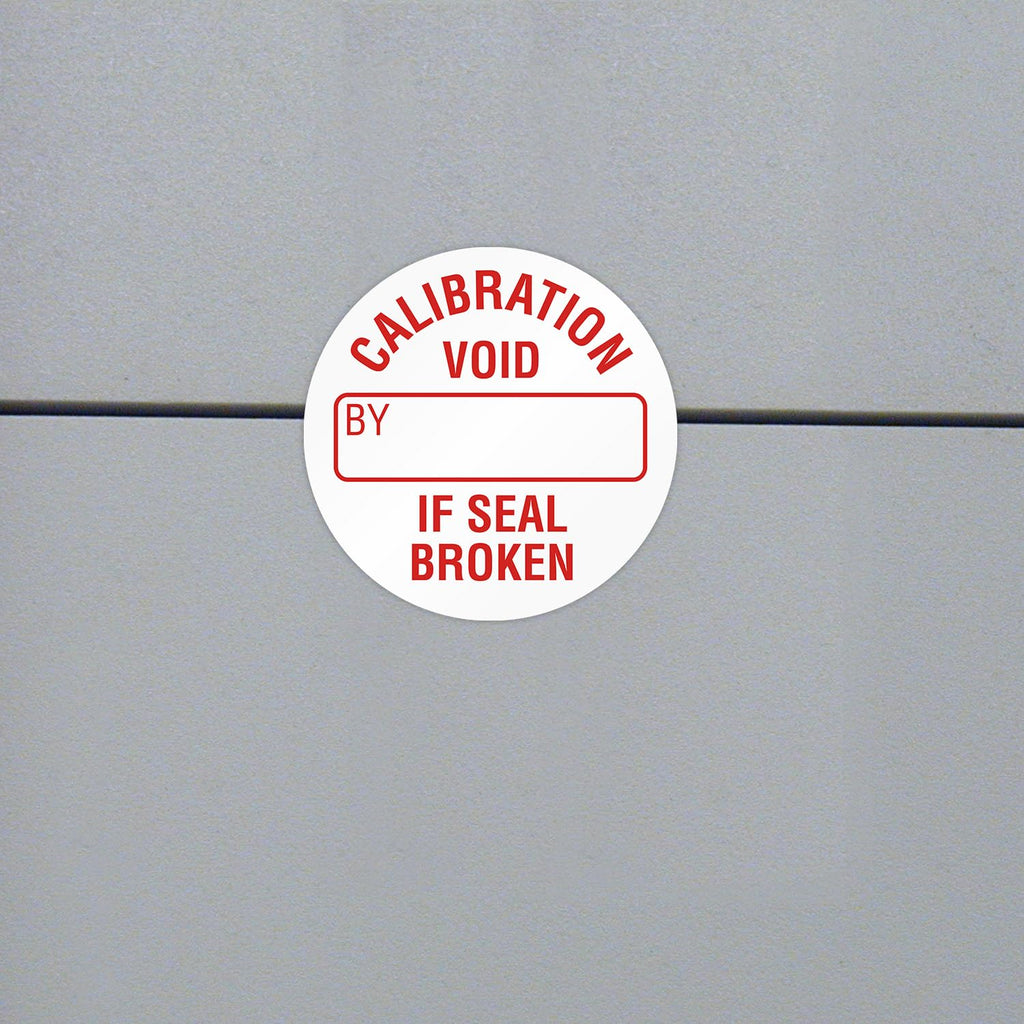 SmartSign Calibration Void If Seal Broken Tamper Resistant Vinyl Labels in Dispenser Box | Pack of 250, 0.75" x 0.75", Adhesive Vinyl Stickers 0.75" X 0.75" - Pack of 250