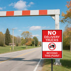 2 Pack No Delivery Trucks Beyond This Point Sign 14"×10" with Stake