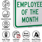 SmartSign - K-5499-EG-12x18 Reserved Parking - Employee of the Month Sign by | 12" x 18" 3M Engineer Grade Reflective Aluminum Green on White