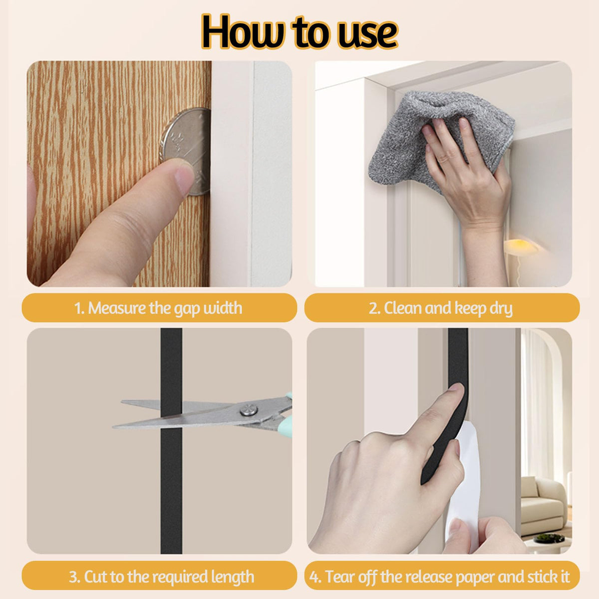 1/2 in Wide x 1/8 in Thick x 33FT Window Sealing Tape,Weather Stripping Door Seal,Foam Insulation Tape,Single-Sided Self-Adhesive Foam Strips,Black 1/2 IN x 1/8 IN x 33FT Black